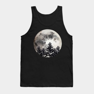 Nigth sky and moon in forest Tank Top